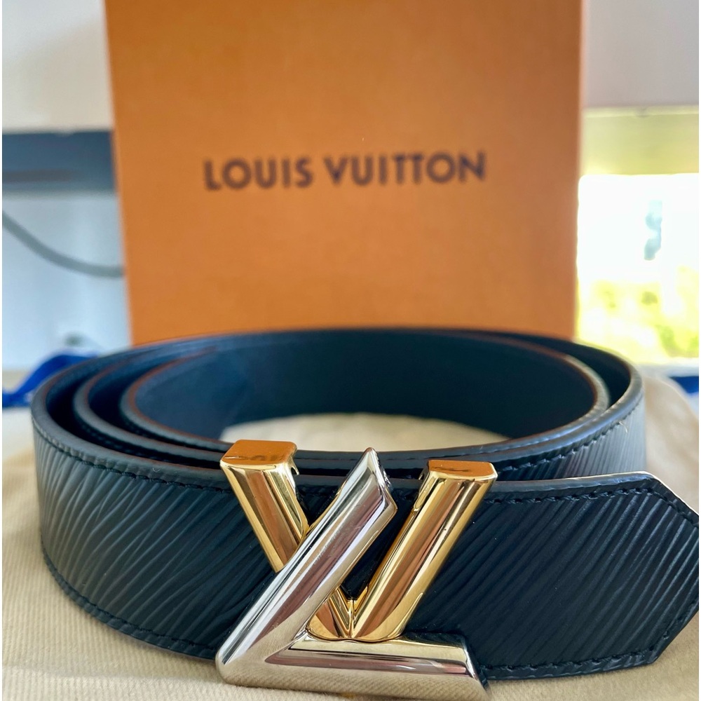 Louis Vuitton Black Epi Leather LV Twist Belt 85 CM- Free Gift with Purchase